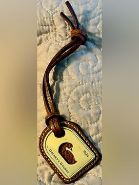 Dooney & Bourke Brass and Tan Leather Purse Charm